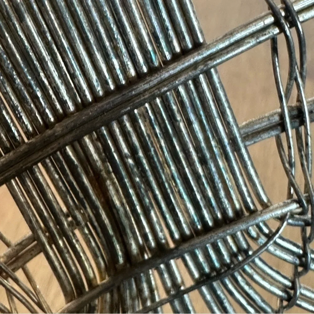 Vintage Silver Plated French Baguette  Basket Dinner Rolls Buns Woven Patina - Picture 7 of 12